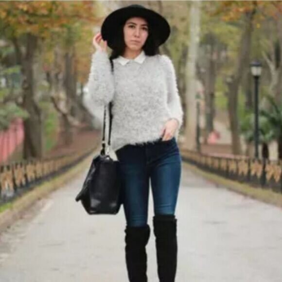 TOPSHOP Cozy Eyelash Fuzzy Crewneck Sweater w/ Sparkle Sz 4 - Picture 10 of 10